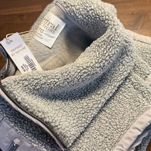 Natural Reflections Gray‎ Sherpa Vest Womens XL Full Zip Sleeveless Padded